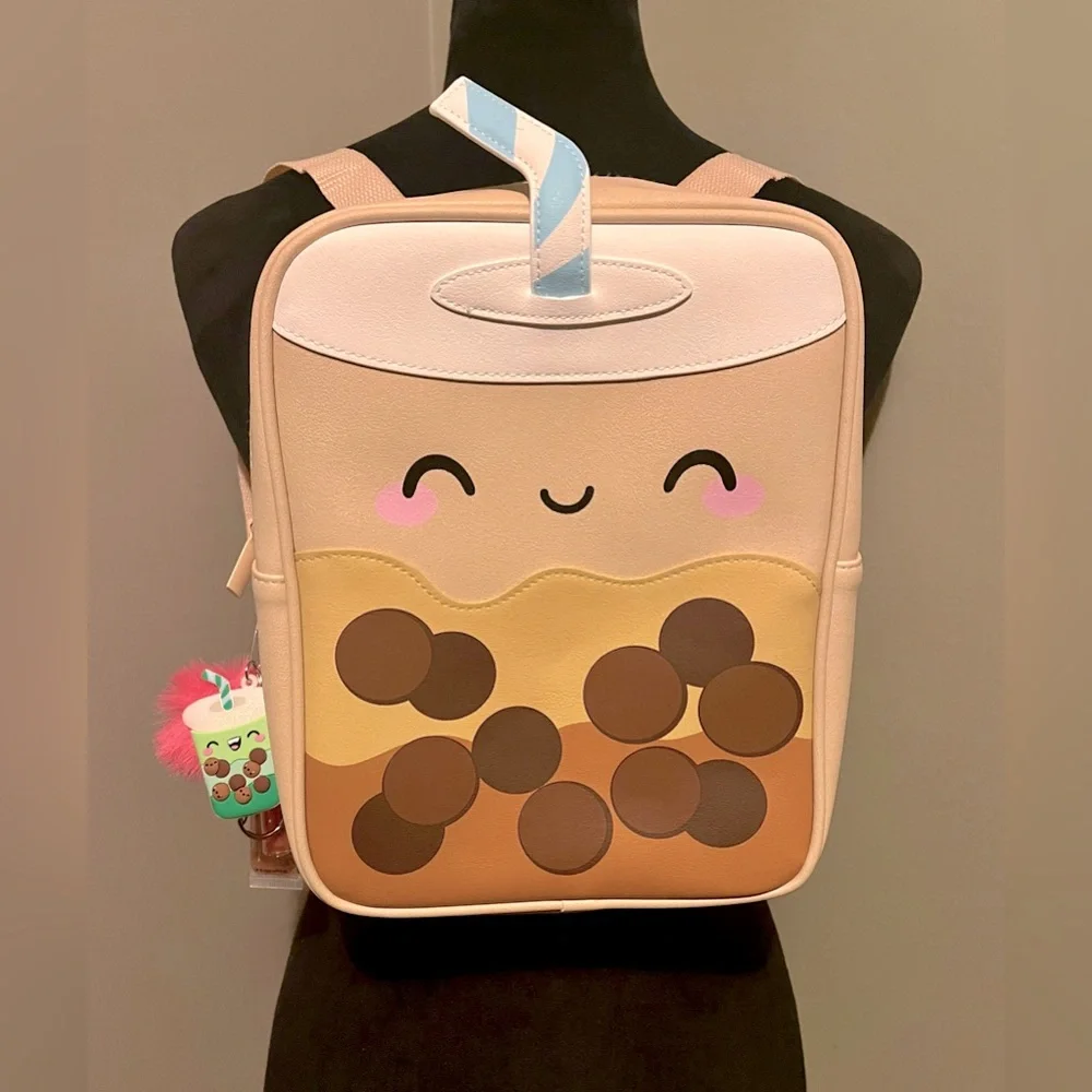 NWT! 3 FOR 1 BOBA FAUX LEATHER BACKPACK WITH BOBA KEYCHAIN, & $20 NOTEBOOK!